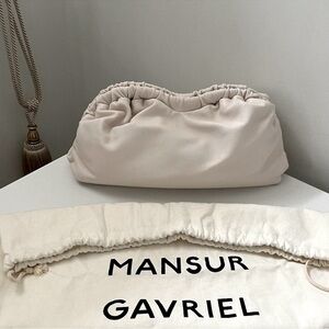 Mansur Gavriel Cream Clutch